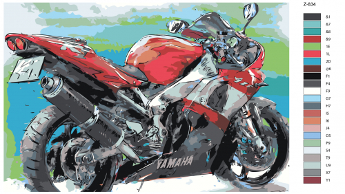 Картина по номерам Z834 "Спорт-Мотоцикл Yamaha" 80x120