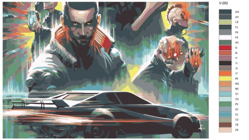 Картина по номерам V-262 "Киберпанк Cyberpunk 2077. Постер", 70x110 см
