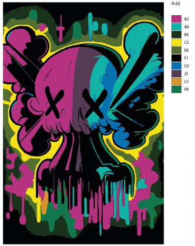 Картина по номерам BRUSHES-PAINTS "Bearbrick" R-62 60x90 см