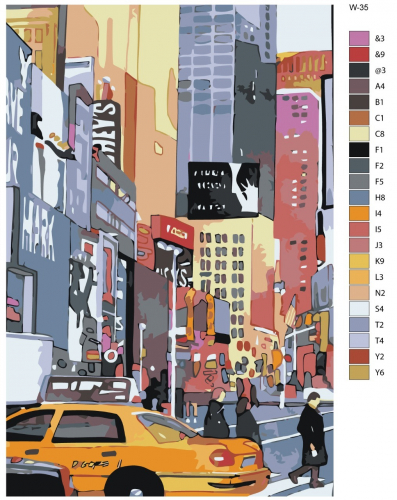Картина по номерам W-35 "Пейзаж города Нью-Йорк (New York)" 70x110