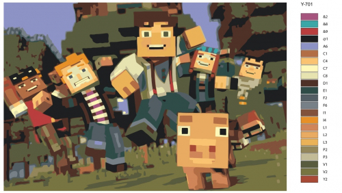 Картина по номерам Y-701 "Minecraft (Майнкрафт)" 70x110