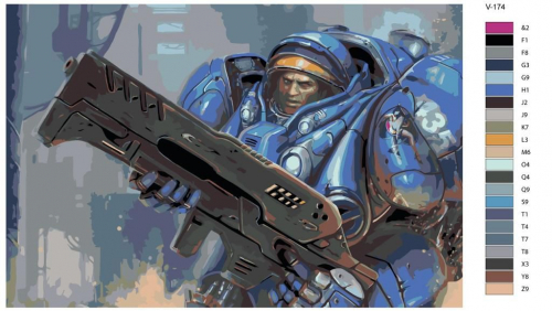 Картина по номерам V-174 "Игра StarCraft. Джеймс Рейнор" 60х90