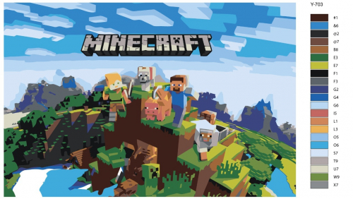 Картина по номерам Y-703 "Minecraft (Майнкрафт)" 70x110