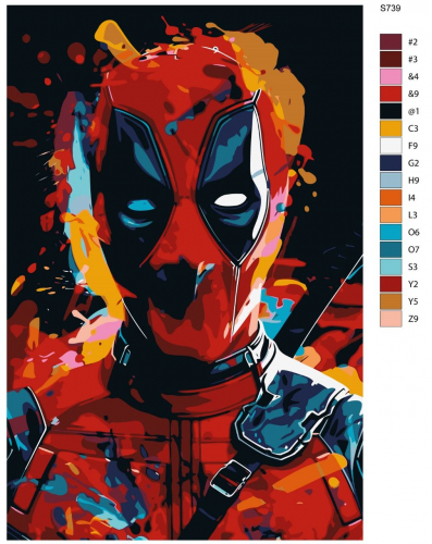 Картина по номерам BRUSHES-PAINTS "Дэдпул" S-739 50x70 см