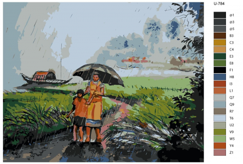 Картина по номерам BRUSHES-PAINTS "Азиатский быт" U-784 70x90 см