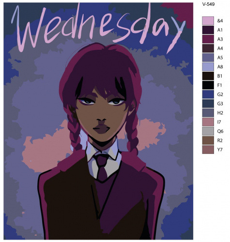 Картина по номерам V-549 "Уэнсдэй (Wednesday) сериал", 70x90 см