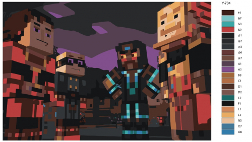 Картина по номерам Y-704 "Minecraft (Майнкрафт)" 70x110
