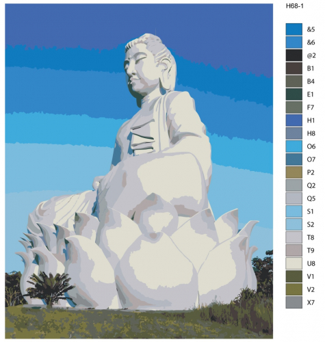 Картина по номерам Н68 "Статуя Будды в Лэшане", 70x90 см