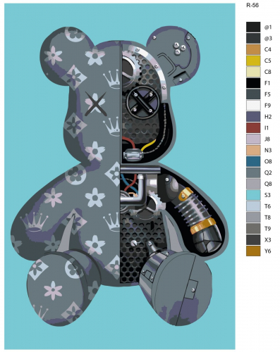 Картина по номерам BRUSHES-PAINTS "Bearbrick" R-56 50x70 см