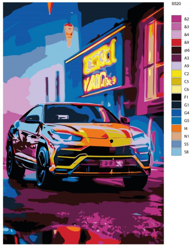Картина по номерам S520 "Спортивный автомобиль" 80x120 см