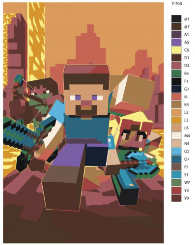 Картина по номерам Y-706 "Minecraft (Майнкрафт)" 60x90