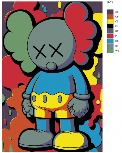 Картина по номерам BRUSHES-PAINTS "Bearbrick" R-63 80x120 см