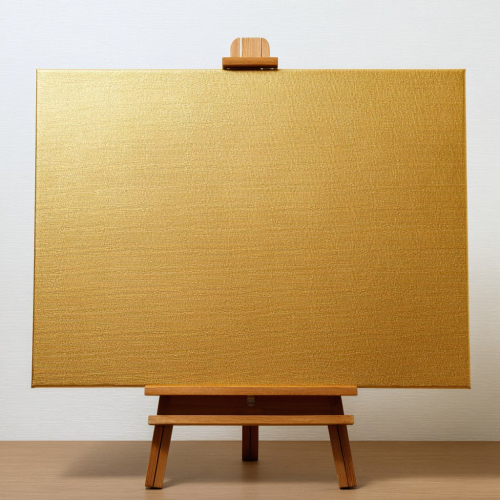 Gold canvas on a stretcher 60x70