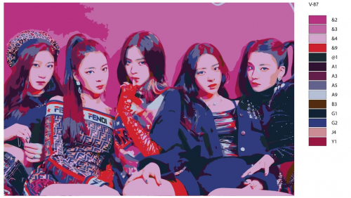 Картина по номерам V-87 "K-pop ITZY. Участники группы" 50х70