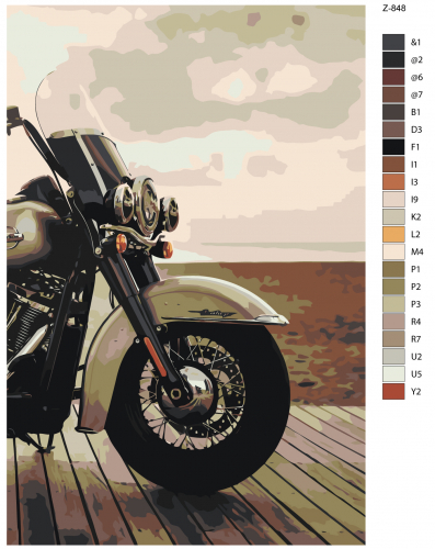 Картина по номерам Z848 "Мотоцикл Harley Davidson" 80x120