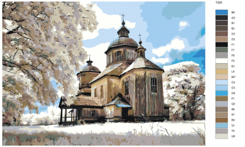 Картина по номерам Т200 "xрам", 70x110 см