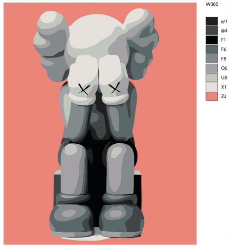 Картина по номерам W-360 "Игрушка художника (Брайан Доннелли) KAWS" 40X50