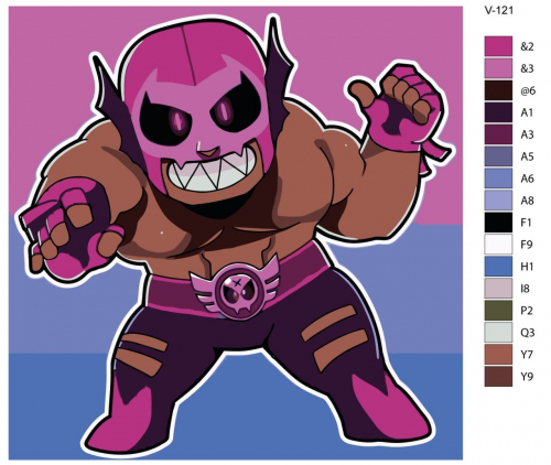 Картина по номерам V-121 "Игра Brawl Stars (Бравл Старс). Эль Примо" 80х80