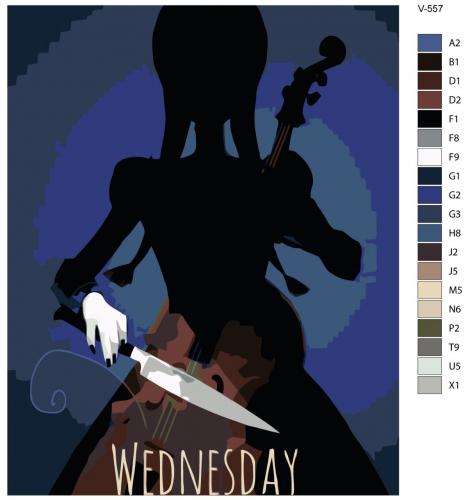Картина по номерам V-557 "Уэнсдэй (Wednesday) сериал", 80x100 см