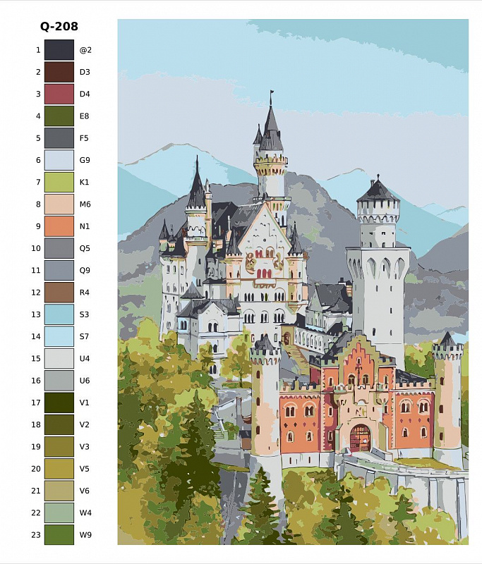 Картина по номерам Q208 "Замки и крепости" 40x60