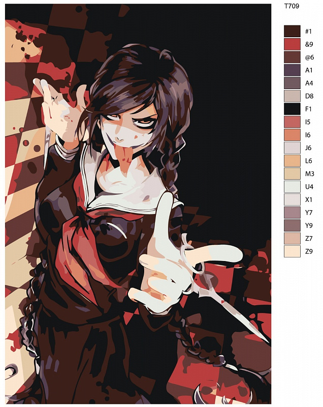 Картина по номерам T709 "Селестия Люденберг. Аниме Данганронпа - Danganronpa " 40X60