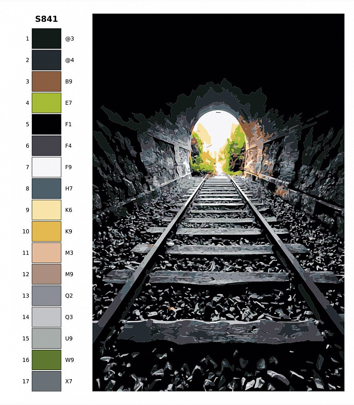 Картина по номерам S841 "Ж/д тоннель" 50x70