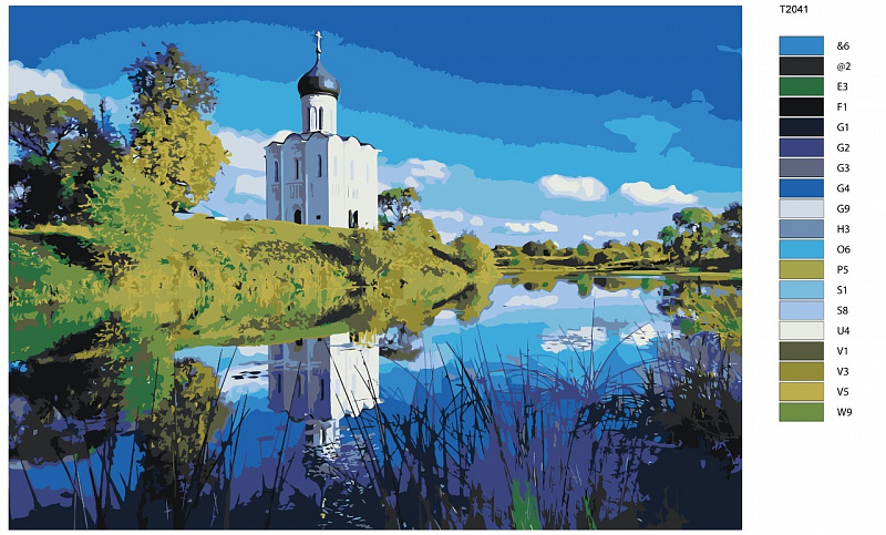 Картина по номерам Т2041 "Летний пейзаж", 40x60 см