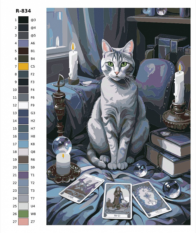 Картина по номерам R834 "Коты маги и тарологи" 70x110