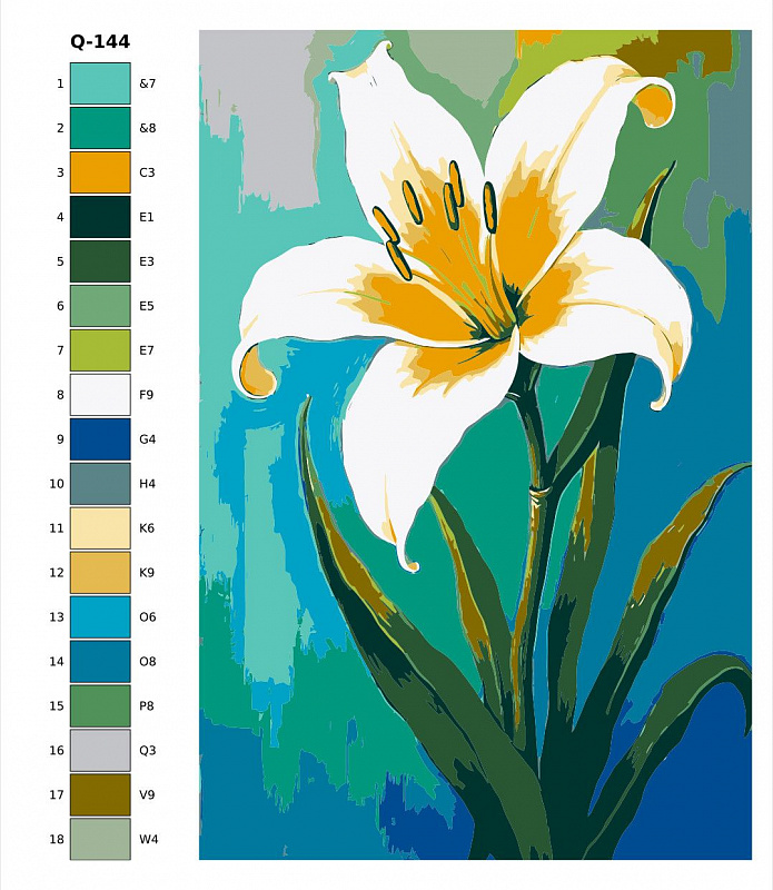 Картина по номерам Q144 "Цветок Лилия" 40x60
