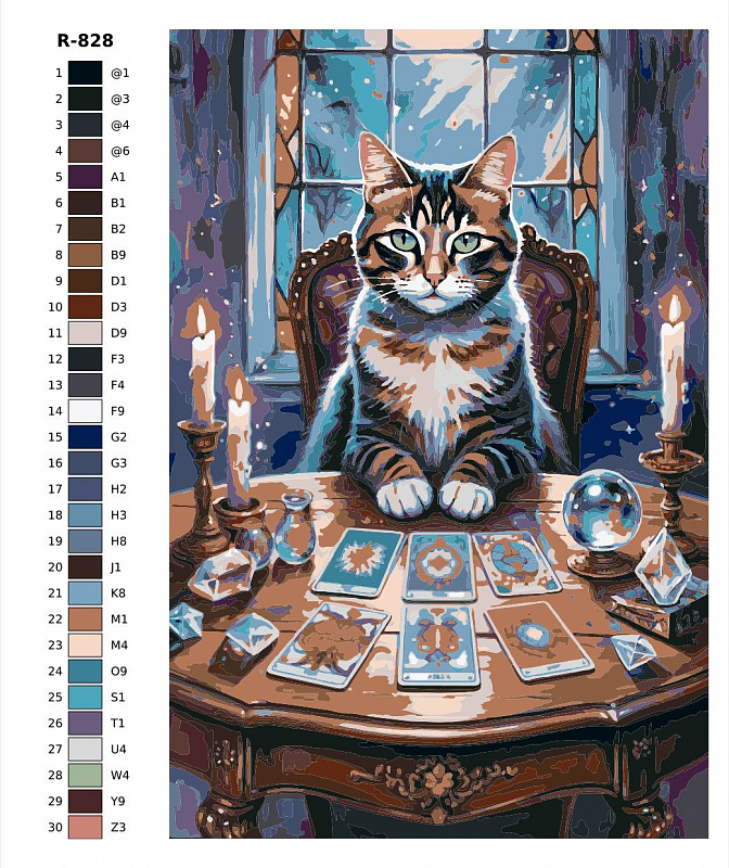 Картина по номерам R828 "Коты маги и тарологи"80x120