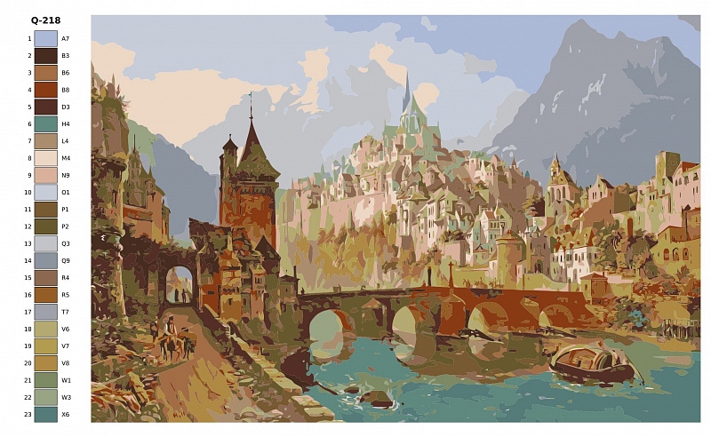 Картина по номерам Q218 "Замки и крепости" 50x70