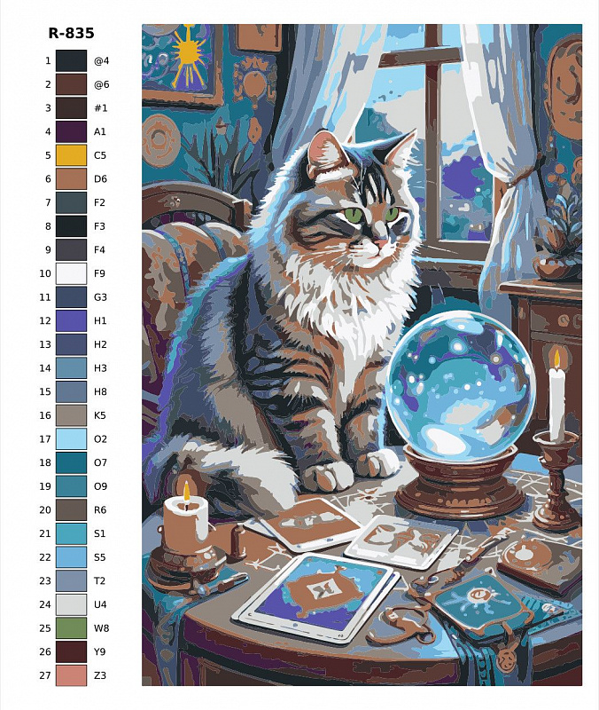 Картина по номерам R835 "Коты маги и тарологи" 70x110