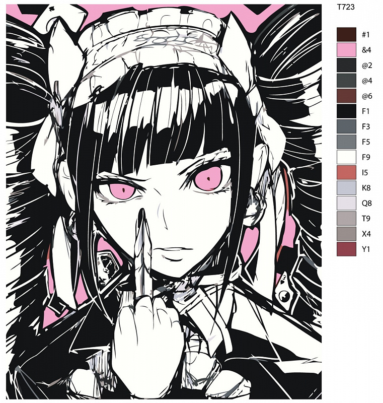 Картина по номерам T723 "Селестия Люденберг. Аниме Данганронпа - Danganronpa " 40X50