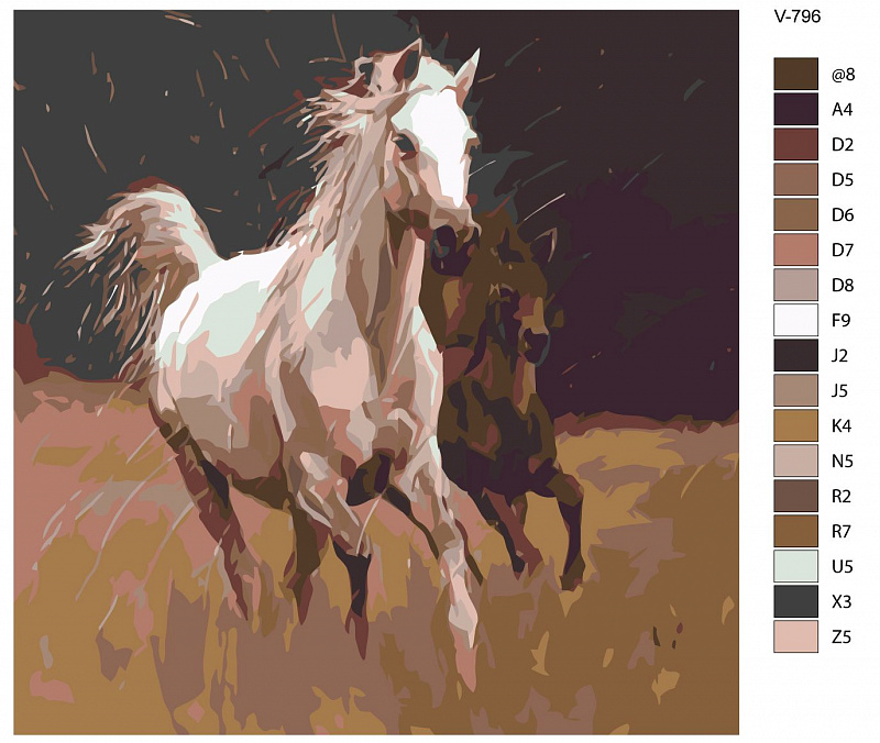 Paint by numbers V-796 "Horses" 70x70