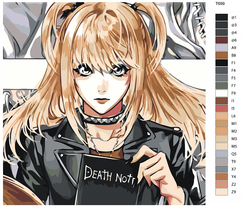 Paint by numbers T699 "Misa Amane. Death Note" 80x80