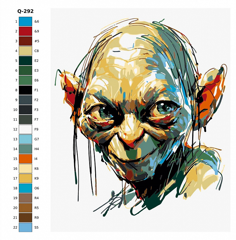 Картина по номерам Q292 "Голлум" 80x100