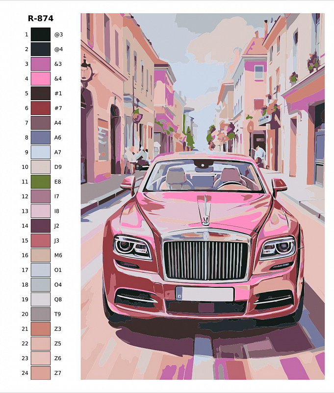 Картина по номерам R874 "Роллс -Ройс" 70x110