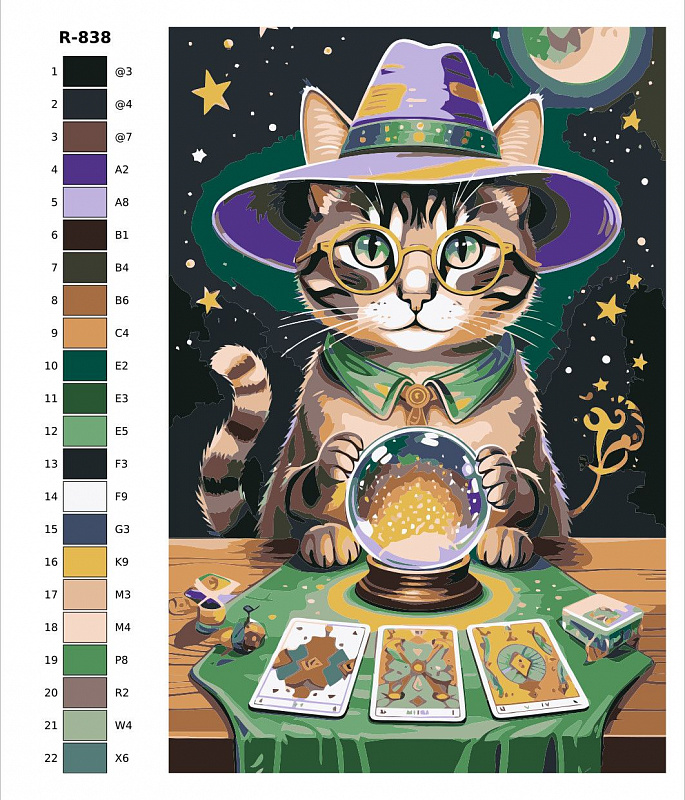 Картина по номерам R838 "Коты маги и тарологи" 60x90