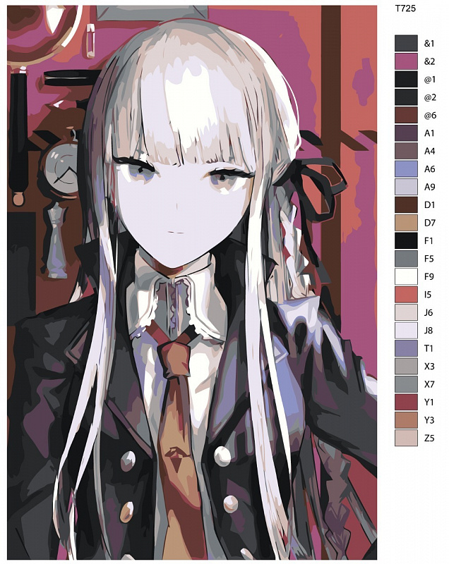 Картина по номерам T725 "Кёко Киригири. Аниме Данганронпа - Danganronpa " 40X60