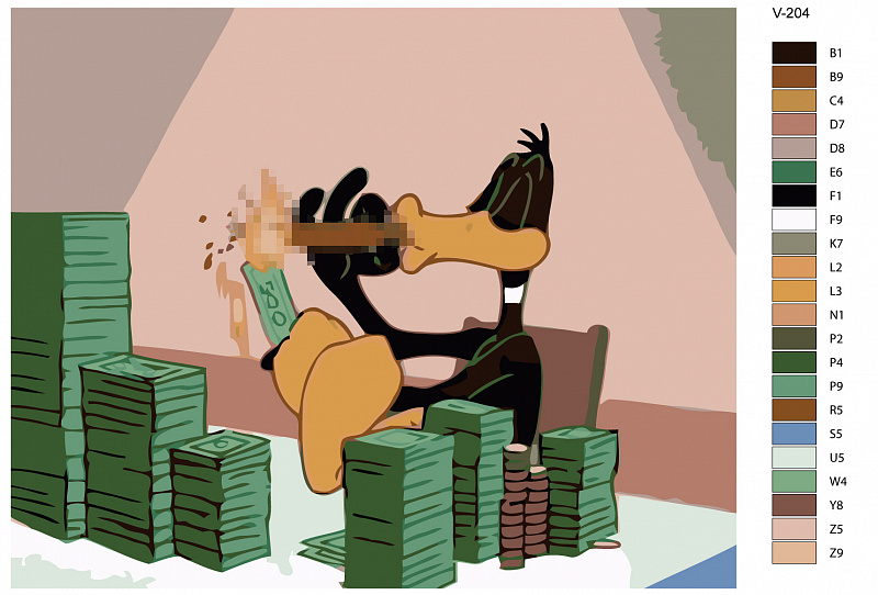 Картина по номерам V-204 "Мультсериал Looney Tunes. Даффи Дак" 40х50