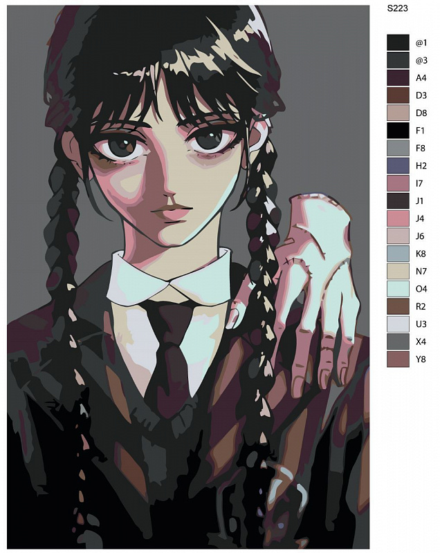 Картина по номерам S223 "Уэнсдэй (Wednesday) сериал", 40x60 см