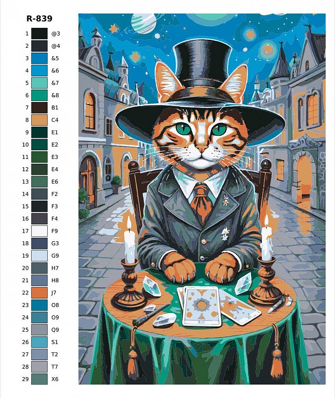 Картина по номерам R839 "Коты маги и тарологи"80x120