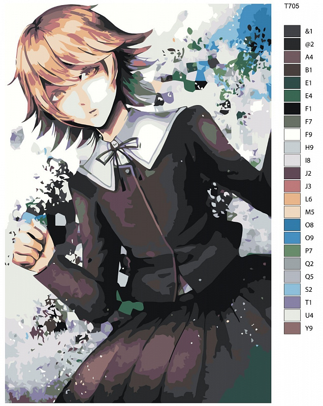 Картина по номерам T705 "Чихиро Фуджисаки. Аниме Данганронпа - Danganronpa " 40X60