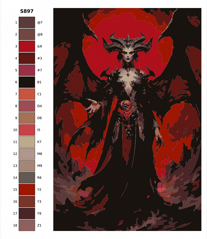 Картина по номерам S897 "Лилит. Diablo" 70x110