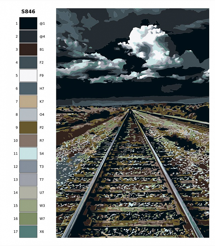 Картина по номерам S846 "Рельсы, ведущие морю" 60x90