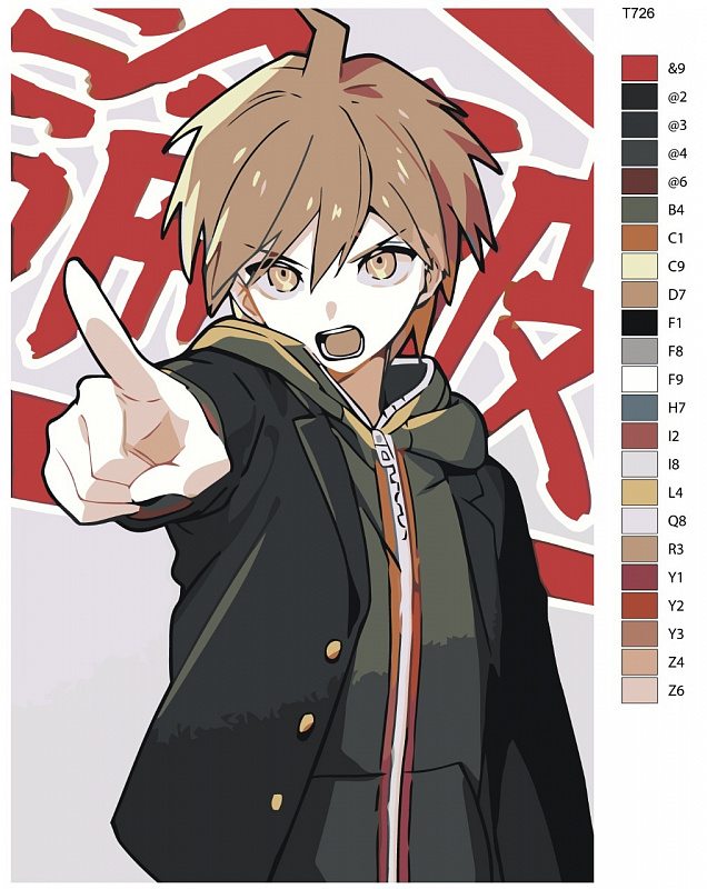 Картина по номерам T726 "Макото Наэги. Аниме Данганронпа - Danganronpa " 40X60