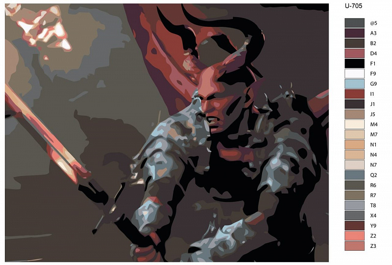 Картина по номерам U-705 "Игра Baldur s Gate 3 arts. Командир Жалк" 40x50 см