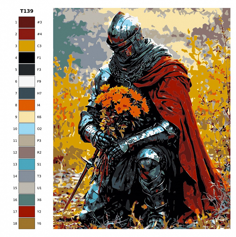 Картина по номерам Т139 "Рыцарь" 60x80 см