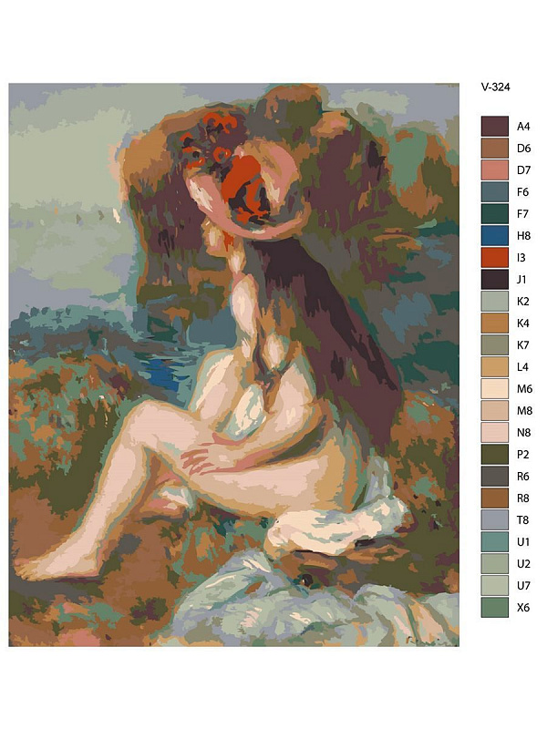 Картина по номерам V-324 "Пьер Огюст Ренуар. Обнаженная", 40x50 см