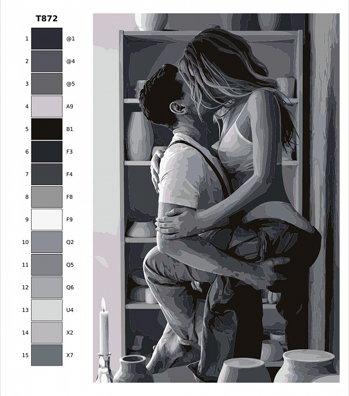 Картина по номерам T872 "Эротика", 40x60 см